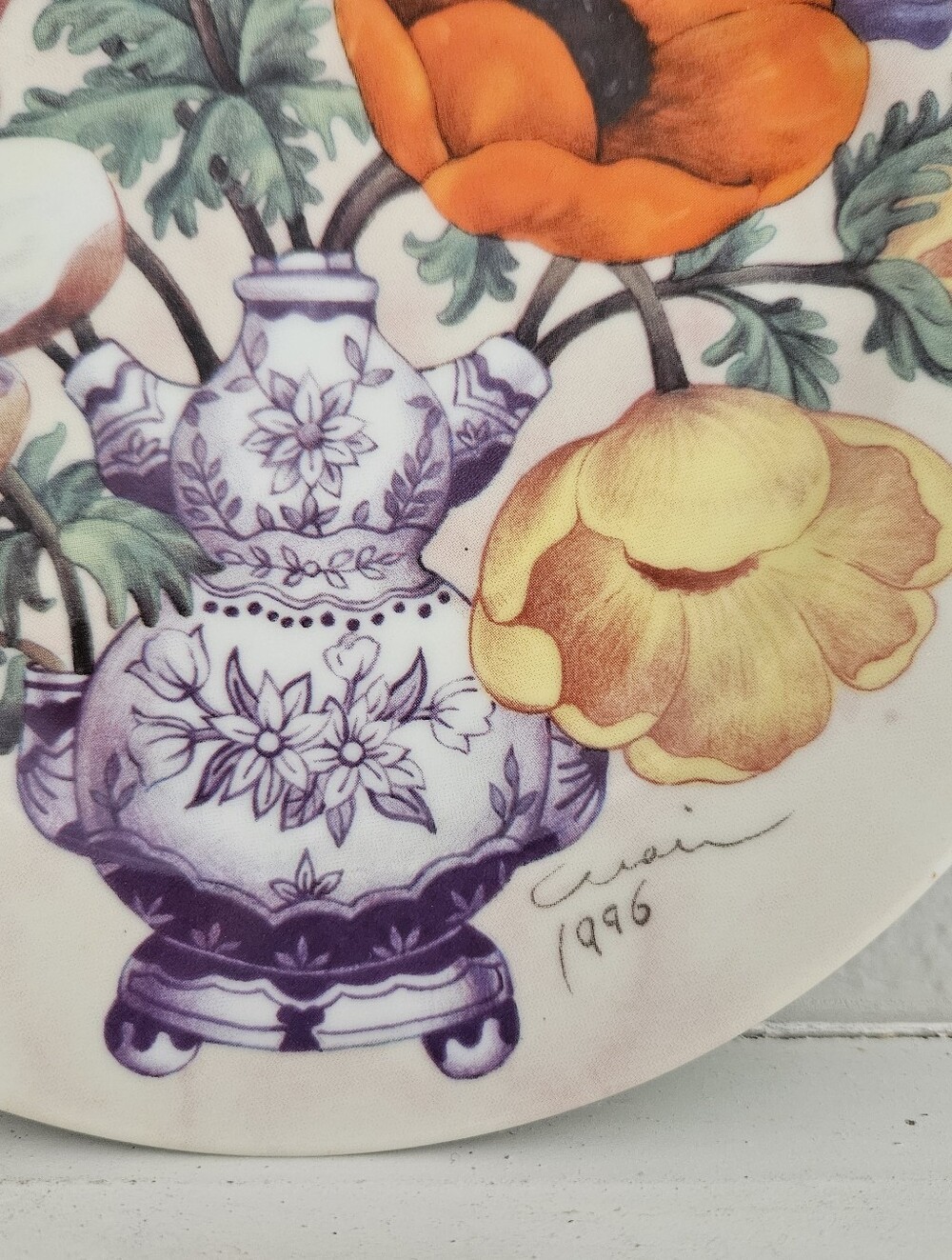 Vintage I. Godinger And Co Email De Limoges Decorative San Marino Floral Plate - Picture 3 of 6